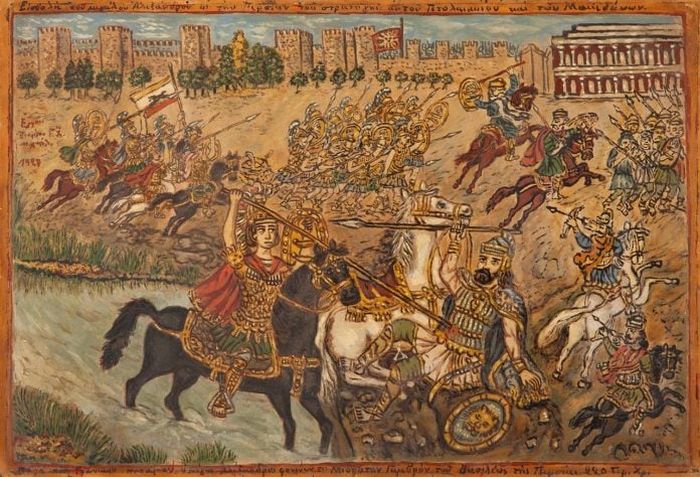 Di dekat sungai Granicus, Aleksander Agung membunuh Mithridates, menantu Raja Persia.
