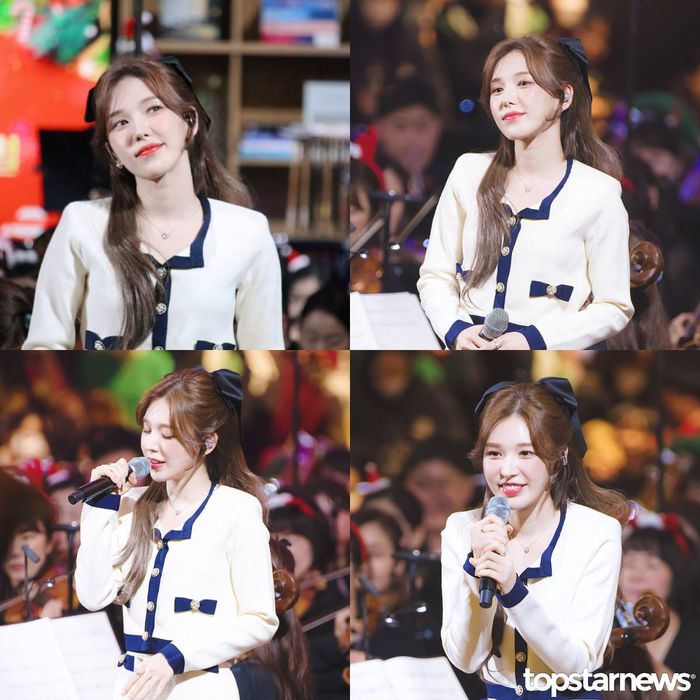 Wendy Red Velvet saat tampil di acara Seoul Philharmonic Orchestra Christmas Festival.