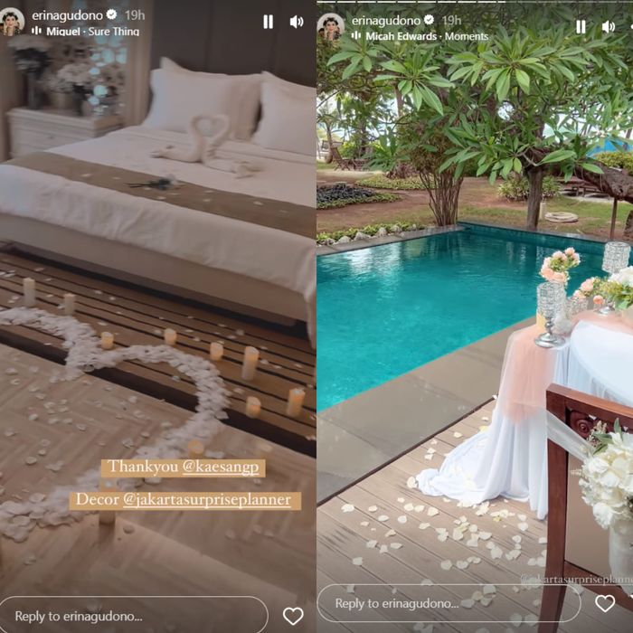 Kamar hotel Kaesang dan Erina tampak mewah dan elegan.