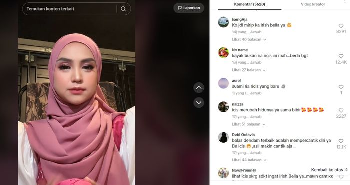 Komentar netizen pada postingan Ria Ricis