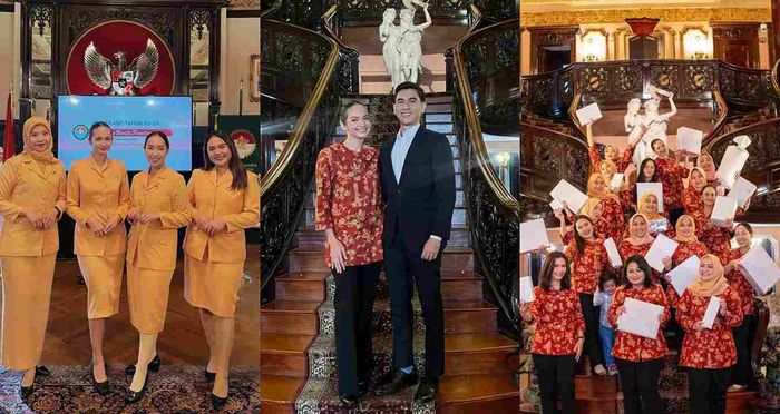 Enzy bersama rekan-rekannya dalam perayaan ulang tahun DWP KBRI Washington DC.