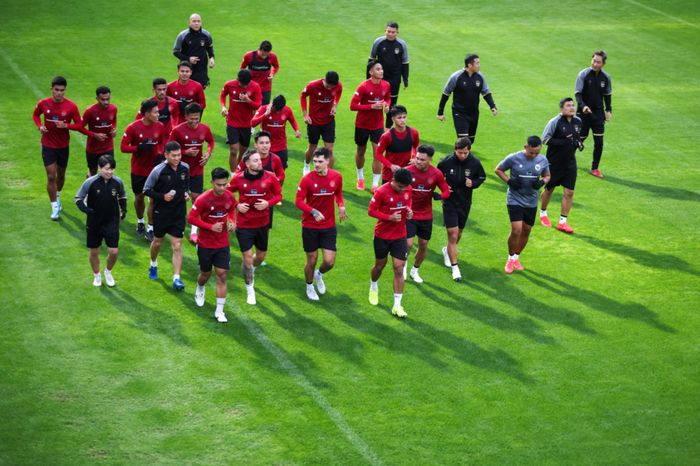 Suasana sesi latihan Timnas Indonesia hari kedua di Turki pada Jumat (22/12/2023) di Antalya, Turki