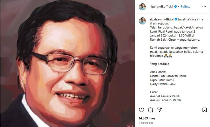 Rizal Ramli meninggal dunia