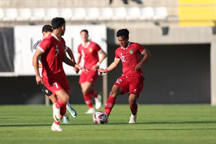 Suasana pertandingan antara timnas Indonesia vs Libya pada laga uji coba di Mardan Sports Complex, Antalya, Turki pada Jumat (5/1/2024).