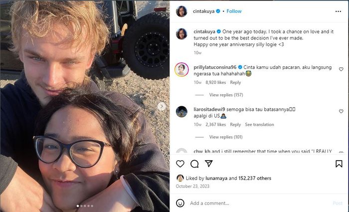 Cinta Kuya unggah foto bareng pacar bule.