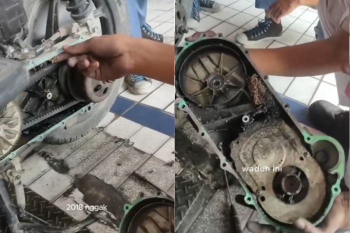 Motor seorang wanita jadi sarang tawon lantaran sudah 6 tahun belum diservice.