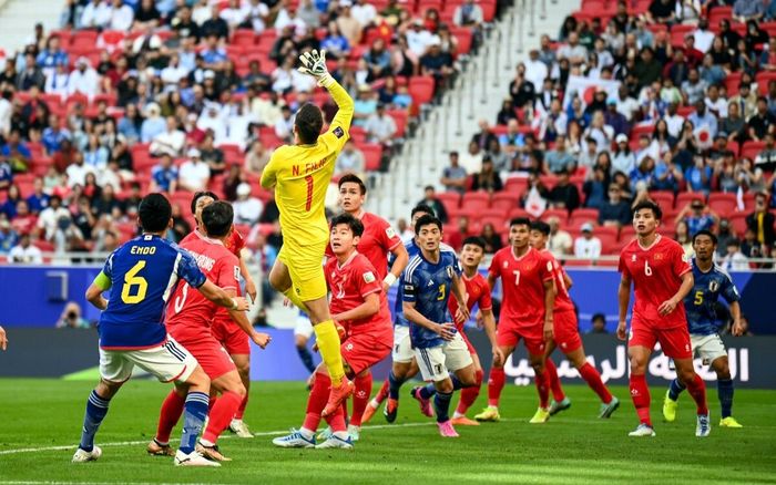 Suasana pertandingan Jepang Vs Vietnam dalam laga perdana Grup D Piala Asia 2023, Minggu (14/1/2024).