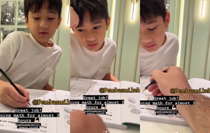 Rafathar belajar matematika dengan bahasa asing selama hampir 3 jam
