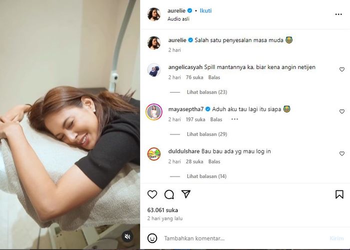 Aurelie Moeremans membagikan momen hapus tato di tubuhnya