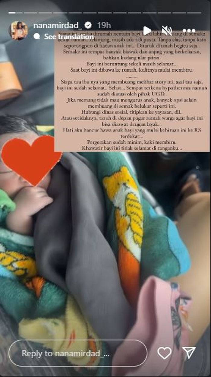 Nana Mirdad beberkan kronologi penemuan bayi oleh ART-nya