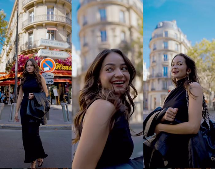 Cantiknya Enzy Storia berlengak-lenggok di tengah jalan raya