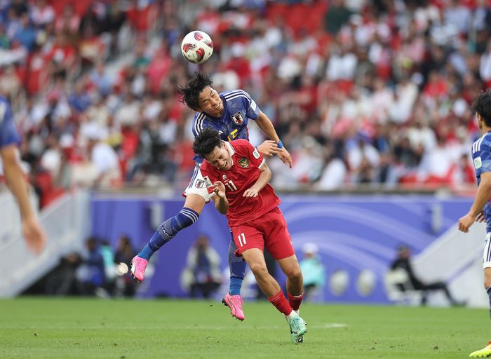 Striker timnas Indonesia Rafael Struick saat menghadapi Jepang dalam laga pamungkas Grup D Piala Asia 2023 yang berlangsung di Stadion Al Thumama, Doha, Rabu (24/1/2024).