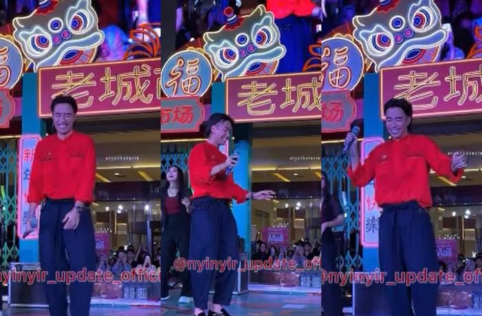 Vidi Aldiano tampil ceria dan asyik joget meski terlihat menahan sakit di panggung