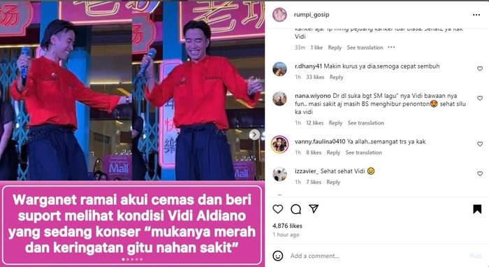 Tampak Keringatan dan Bak Tahan Sakit Saat Tampil di Panggung, Vidi Aldiano Bikin Khawatir Netizen 