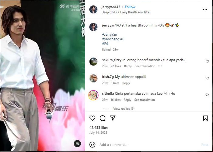 Bintang film Meteor Garden Jerry Yan tampil awet muda pada salah satu acara