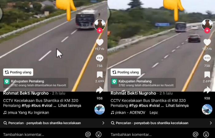 Detik-detik bus PO New Shantika terjun bebas dari jalan tol Pemalang