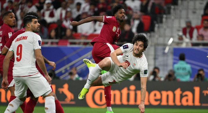 Suasana pertandingan semifinal Piala Asia 2023 antara Iran vs Qatar di Stadion Al Thumama, Doha, Rabu (7/2/2024) malam WIB