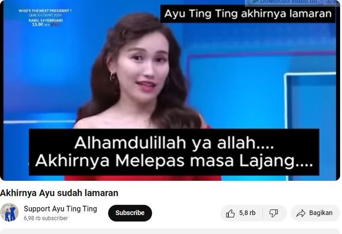 Ayu Ting Ting buka suara terkait perjodohan dirinya dengan Muhammad Fardhana