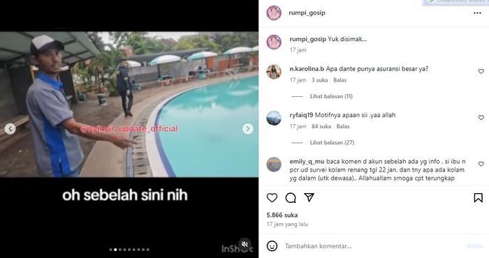  Olah tempat kejadian perkara kematian Dante dilakukan