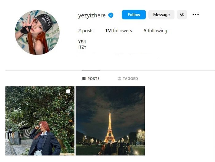 Akun Instagram pribadi Yeji ITZY