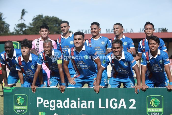 Skuad PSBS Biak saat melawan Persewar Waropen di Liga 2 2023/2024.