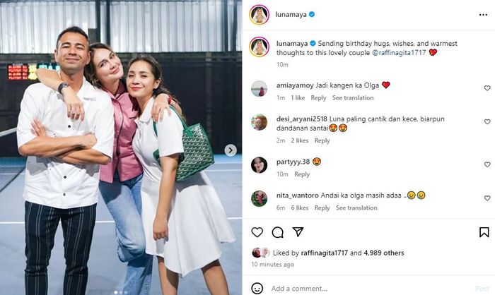 Sahabatan Sejak Masih Merintis Karir, Luna Maya Ucpakan Ulang Tahun ke Raffi Ahmad dan Nagita Slavina, Ini Pesan Manisnya