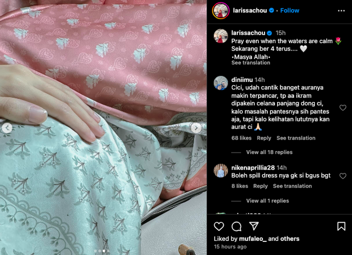 Postingan Larissa Chou