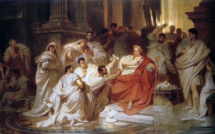 Julius Caesar menyatakan dirinya diktator seumur hidup di sejarah Kekaisaran Romawi.