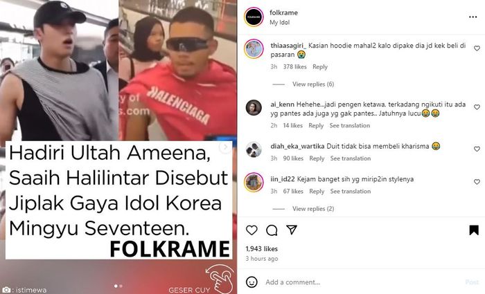 Gaya Nyeleneh Saaih Halilintar di Acara Ulang Tahun Ameena Dituding Tiru Fashion Style Mingyu SEVENTEEN, Netizen Auto Nyinyir