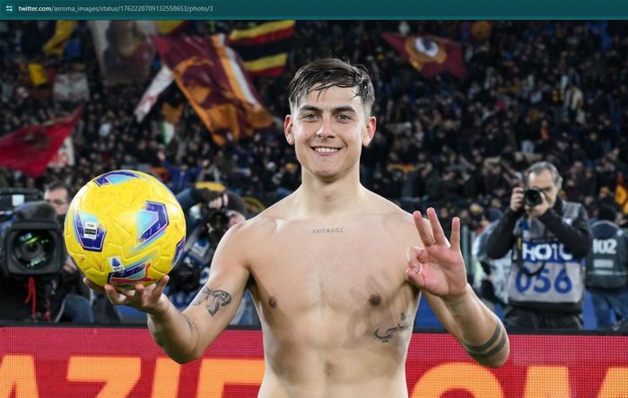 Penyerang AS Roma, Paulo Dybala, menorehkan hattrick saat Il Lupi menang 3-2 atas Torino, Senin (26/2/2024) atau Selasa dini hari WIB.