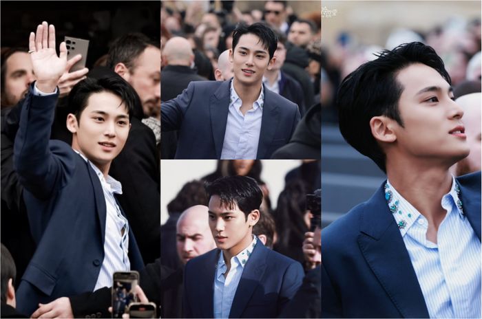 Gantengnya Mingyu SEVENTEEN saat hadir dalam acara Paris Fashion Week 2024