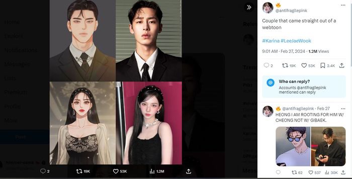 Bikin Heboh Gegara Kabar Dating, Visual Lee Jae Wook dan Karina aespa Disebut Jadi Live Action Pasangan dalam Webtoon Ini