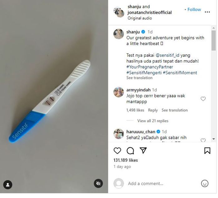 Shanju eks JKT48 dan Jonatan Christie umumkan kehamilan anak pertama
