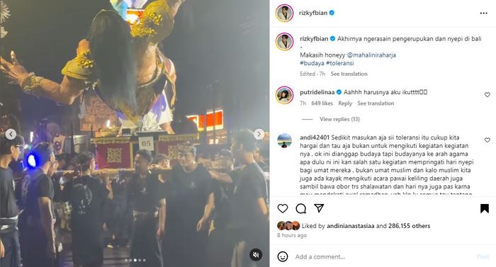 Makin Serius dengan Mahalini, Rizky Febian Semringah Ikut Rayakan Nyepi di Kampung Halaman Calon Istri