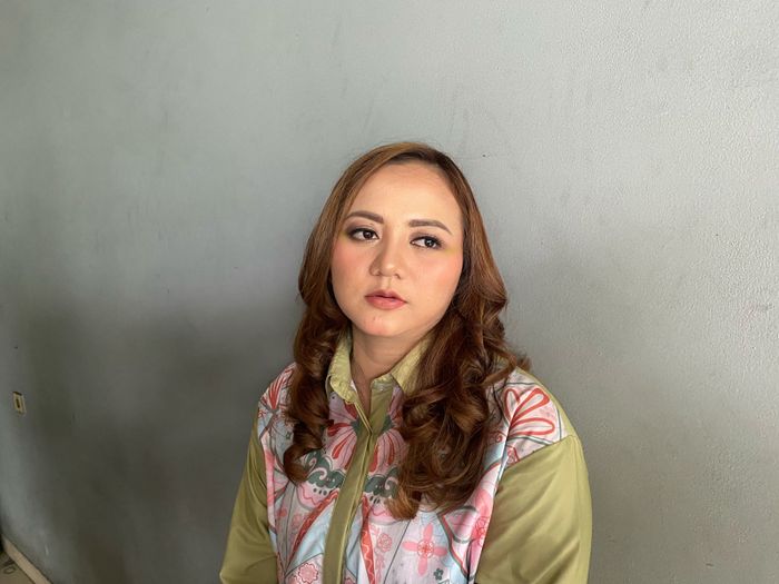 Mantan istri Kurnia Meiga, Azhiera Adzka Fathir saat Grid.ID temui di kawasam Tendean, Jakarta Selatan, Selasa (12/3/2024).