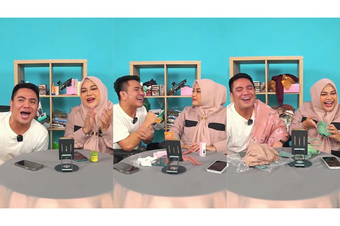 Aurel dan Iman Hakiki saat memandu sesi live, Rabu (13/3/2024).