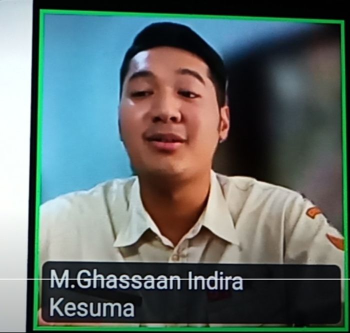 Anak Donny Kesuma, Ghassaan Indira Kesuma saat dihubungi via zoom, Minggu (17/3/2024).