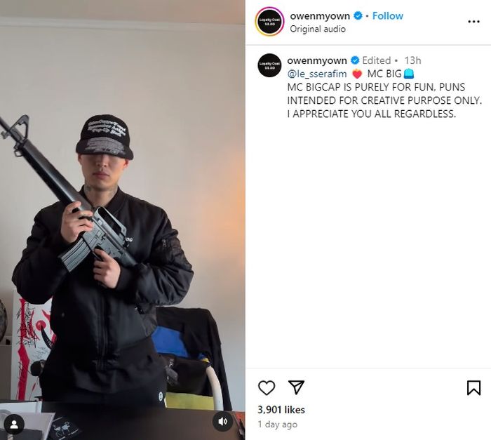 Unggahan video rap dari Owen