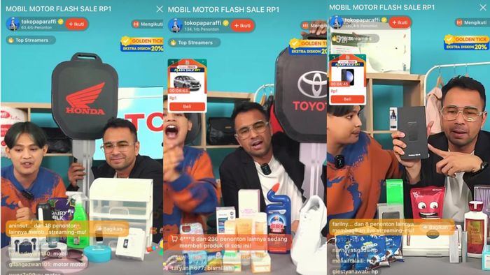 Raffi Ahmad di Shopee Live BRS