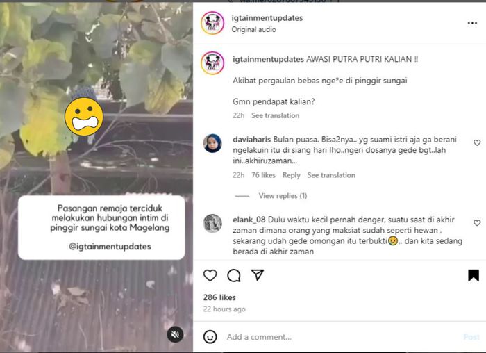 Astaghfirullah, Pelajar Magelang Kepergok Ewita di Pinggir Sungai Pas Siang Bolong, Netizen Tak Habis Pikir