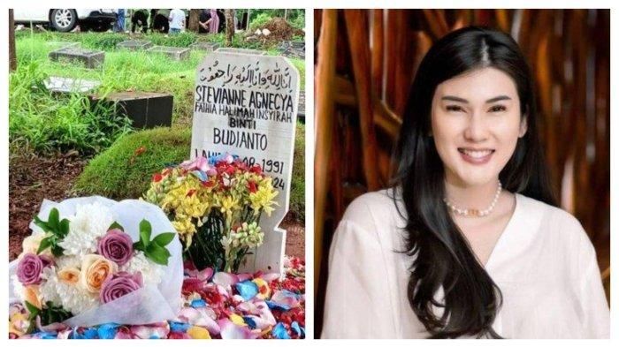 Jenazah selebgram Stevie Agnecya dimakamkan di TPU Tanah Kusir, Jakarta Selatan, Jumat (22/3/2024) siang. 