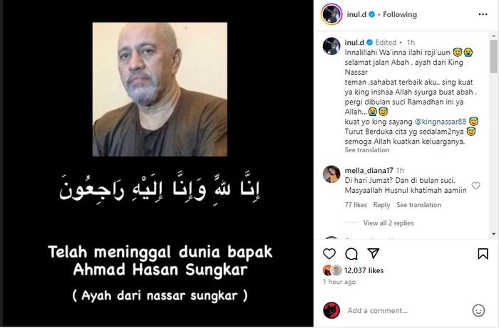 Innalillahi! Ayah King Nassar Meninggal Dunia, Inul Daratista Kuatkan sang Sahabat: Insya Allah Surga