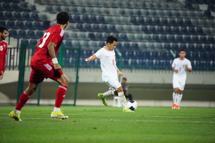 Suasana laga uji coba antara timnas U-23 Indonesia vs UEA U-23 di The Sevens Stadium, Dubai, Uni Emirate Arab, Selasa (9/3/2024) dini hari