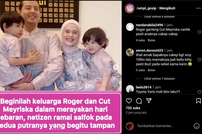 Keluarga Cut Meyriska dan Roger Danuarta Rayakan Lebaran 2024, Kedua Putra Pasutri Artis Jadi Sorotan Netizen