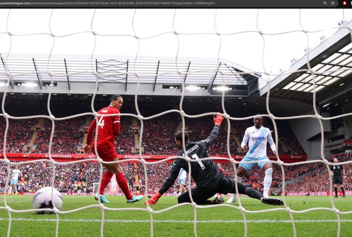 Liverpool menelan kekalahan dari Crystal Palace pada matchweek 33 Liga Inggris 2023-2024 di Stadion Anfield, Minggu (14/4/2024).