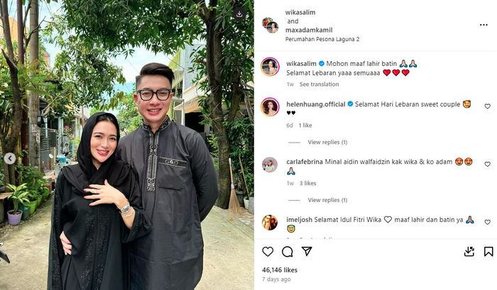 Wika Salim bersama kekasih di momen lebaran.