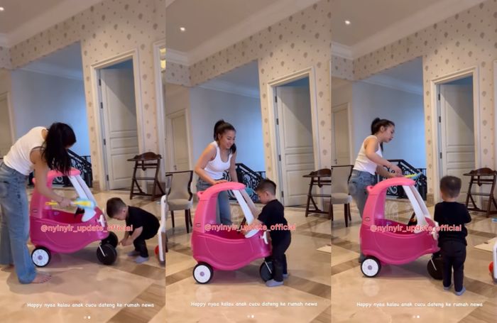 Asiknya Nikita Willy bermain bersama baby Issa di rumah