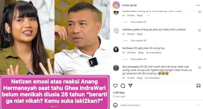 Ghea Indrawari Belum Menikah Padahal Udah 26 Tahun, Reaksi Anang Hermansyah Tuai Kritikan