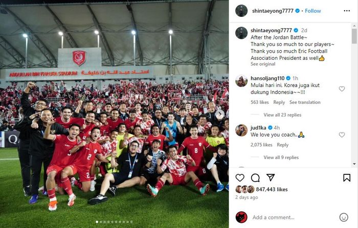 Timnas U23 Cetak Sejarah Menang Lawan Korea Selatan dan Melaju ke Semi Final, Pelatih Shin Tae Yong Banjir Pujian dari Para Artis 