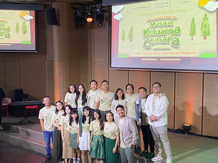 Jumpa pers Pertunjukan Panggung Musikal Keluarga Cemara di Galeri Indonesia Kaya, Grand Indonesia Mall, Jakarta Pusat, Selasa (30/4/2024). 